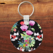 ポピーカラフルピー夏の花パターン キーホルダー (裏面)