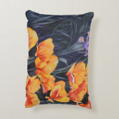 ポピーカラフルフィールド絵画印象派 アクセントクッション (裏面(縦))