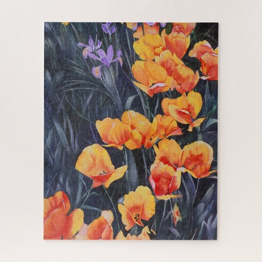 ポピーカラフルフィールド絵画印象派 ジグソーパズル (縦)