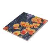 ポピーカラフルフィールド絵画印象派 タイル (側面)