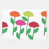 ポピーカラフルフラワーベビーシャワー誕生日 ラッピングペーパーシート (正面3)