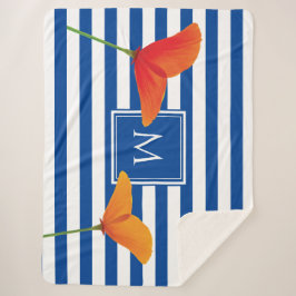 ポピーシックブルーズモノグラム シェルパブランケット