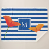 ポピーシックブルーズモノグラム シェルパブランケット (正面(横))