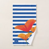 ポピーシックブルーズモノグラム バスタオルセット (ハンドタオル)