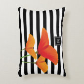 ポピーシック黒いズストライプモノグラム アクセントクッション (正面(垂直))