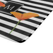 ポピーシック黒いズストライプモノグラム カッティングボード (角)