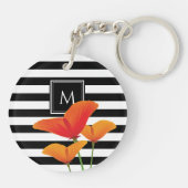 ポピーシック黒いズストライプモノグラム キーホルダー (裏面)