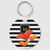 ポピーシック黒いズストライプモノグラム キーホルダー (裏面)
