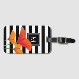 ポピーシック黒いズストライプモノグラム ラゲッジタグ