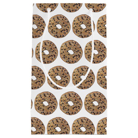 ポピーシード、ごま、玉ねぎフレーク、塩、ガーリックたっぷりのオールインワン バゲル朝食フード スモールペーパーバッグ (正面)