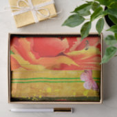 ポピーストライプ付きグリーンティッシュペーパービー 薄葉紙 (ギフト)