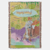 ポピースマイルおもしろい色 スローブランケット (正面縦)