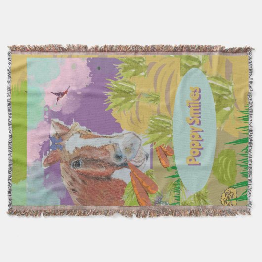 ポピースマイルおもしろい色 スローブランケット (正面)