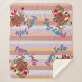 ポピースマイルストライプ シェルパブランケット (正面)