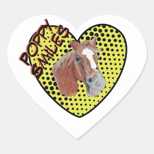 ポピースマイル漫画スタイル ハートシール (正面)