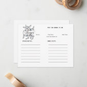 ポピーズインクラインアートブライダルシャワーレシピ ノートカード (正面/裏面インサイチュ)