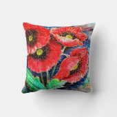 ポピーズウォーターカラー装飾用クッション クッション (裏面)