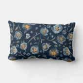 ポピーズブルーグレーフローラルパターン ランバークッション (裏面)