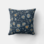 ポピーズブルーフローラルパターン クッション (裏面)