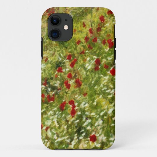 ポピーズポインティリズムスタイル抽象芸術アート Case-Mate iPhoneケース (裏面)