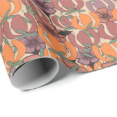 ポピーズメドウピンクとオレンジ ラッピングペーパー (ロールコーナー)