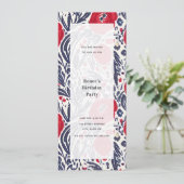 ポピーズレッドホワイト&ブルージェネリックパーティー 招待状 (スタンド正面)