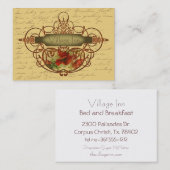 ポピーズ&スクロールスチームパンクデザイン 名刺 (正面/裏面)