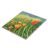 ポピーセラミックタイル、ポピー揺れセラミックタイル タイル (側面)