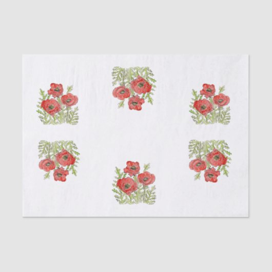 ポピーデザインオンティッシュペーパー 薄葉紙 (正面)