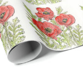 ポピーデザインオン包装紙 ラッピングペーパー (ロールコーナー)