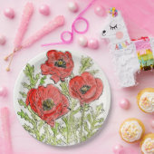 ポピーデザインオン紙プレート ペーパープレート (パーティー)