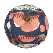 ポピーパーソナライズされたパタン写真母の日 野球ボール (正面)