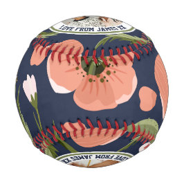 ポピーパーソナライズされたパタン写真母の日 野球ボール