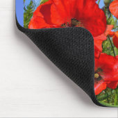 ポピーパーソナライズされたフィールドと蝶モノグラム マウスパッド (コーナー)