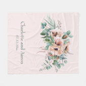 ポピーパーソナライズされたラ結婚ディエンス フリースブランケット (正面(横))