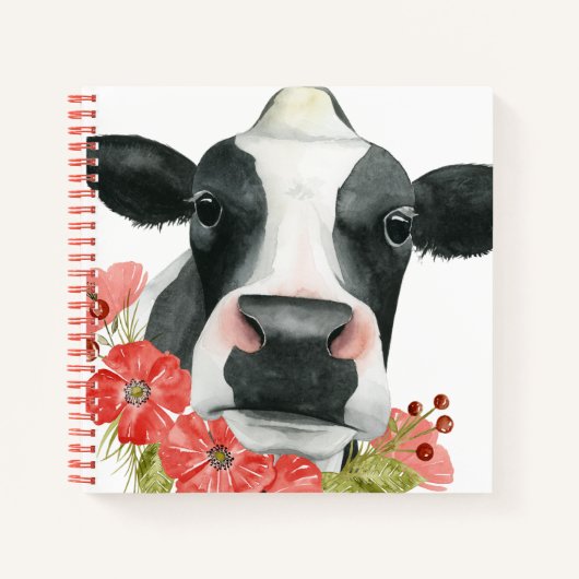 ポピーファーム – 牛と花 ノートブック (正面)