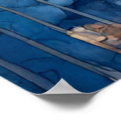 ポピーフィールドの水彩黒猫 ポスター (角)