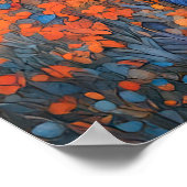 ポピーフィールドの水彩黒猫 ポスター (角)