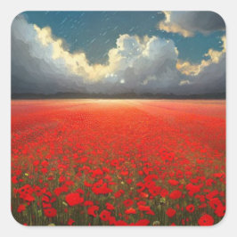 ポピーフィールドスクエアステッカー スクエアシール