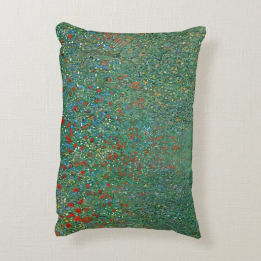 ポピーフィールドバイグスタフクリムト、ヴィンテージアールヌーボー アクセントクッション (裏面(縦))