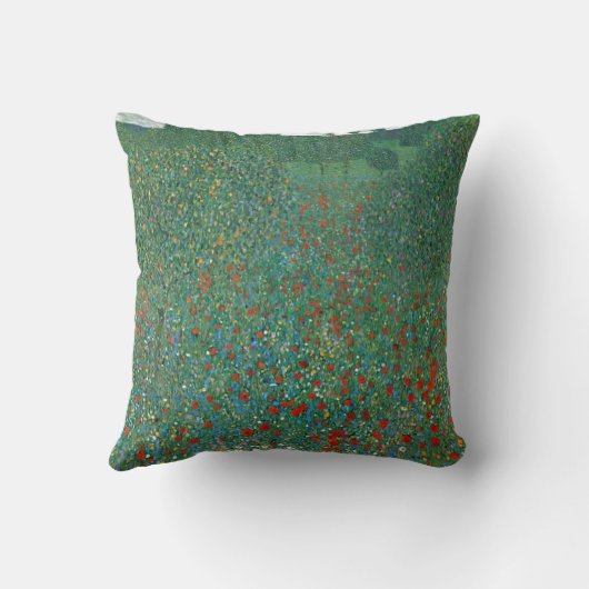 ポピーフィールドバイグスタフクリムト、ヴィンテージアールヌーボー クッション (裏面)