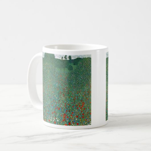 ポピーフィールドバイグスタフクリムト、ヴィンテージアールヌーボー コーヒーマグカップ (正面左)