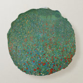 ポピーフィールドバイグスタフクリムト、ヴィンテージアールヌーボー ラウンドクッション (裏面)