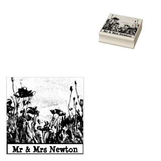 ポピーフィールドファインアートラバースタンプ、手紙、招待状 ラバースタンプ (押印)