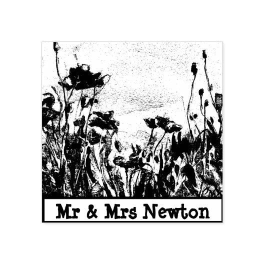 ポピーフィールドファインアートラバースタンプ、手紙、招待状 ラバースタンプ (インプリント)