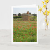 ポピーフィールドファームハウスポートレートカード カード (黄色い花)