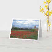 ポピーフィールドマウンテンランドスケープカード カード (黄色い花)