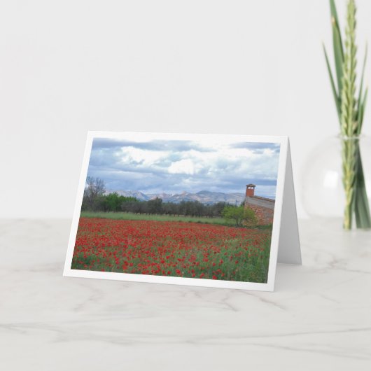 ポピーフィールドマウンテンランドスケープカード カード (正面)