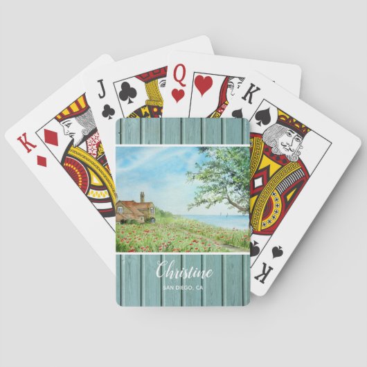 ポピーフィールド横向き水絵画色 トランプ (裏面)