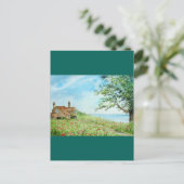 ポピーフィールド横向き水絵画色 ポストカード (スタンド正面)